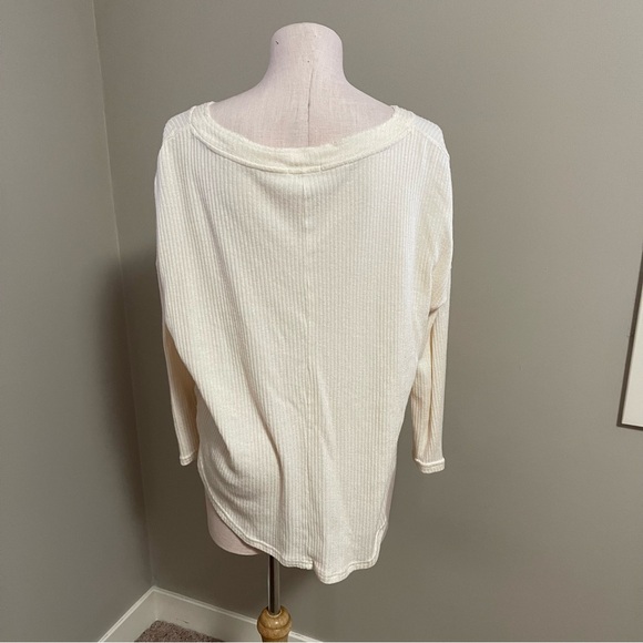 Z SUPPLY Ribbed Oversized Button Down Shirt Top Cream - Picture 4 of 8